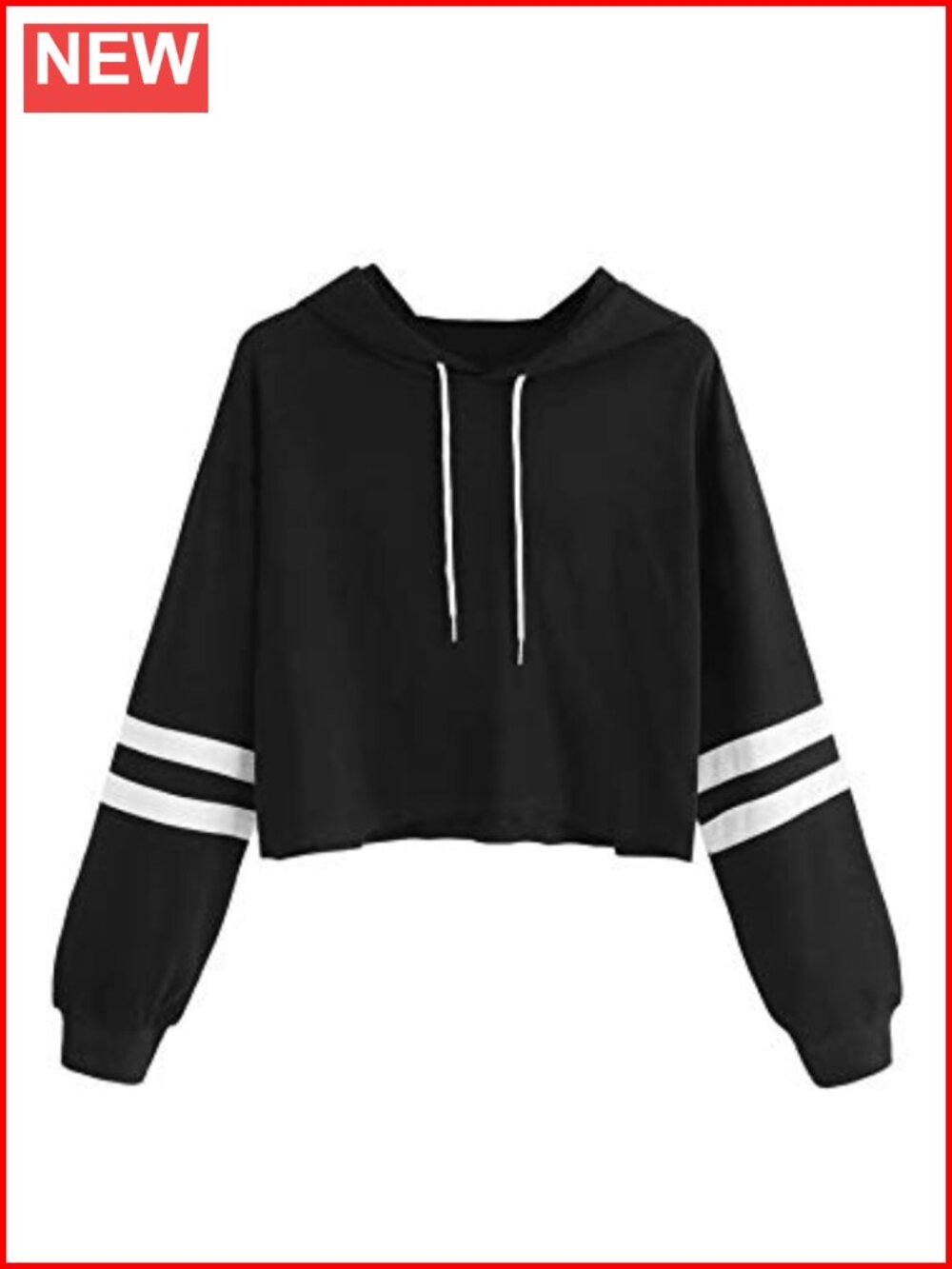 SweatyRocks Femboy Color Block Crop Top Hoodie